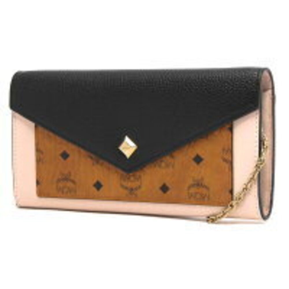 MCM Love Letter Crossbody Chain Bag Visetos Black Multi Pink